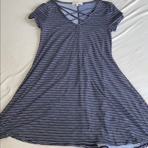 Black and White Striped T-Shirt Dress